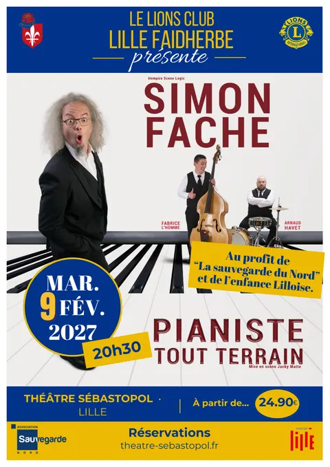 Affiche Concert Caritatif Simon Fache en concert au Théâtre Sébastopol