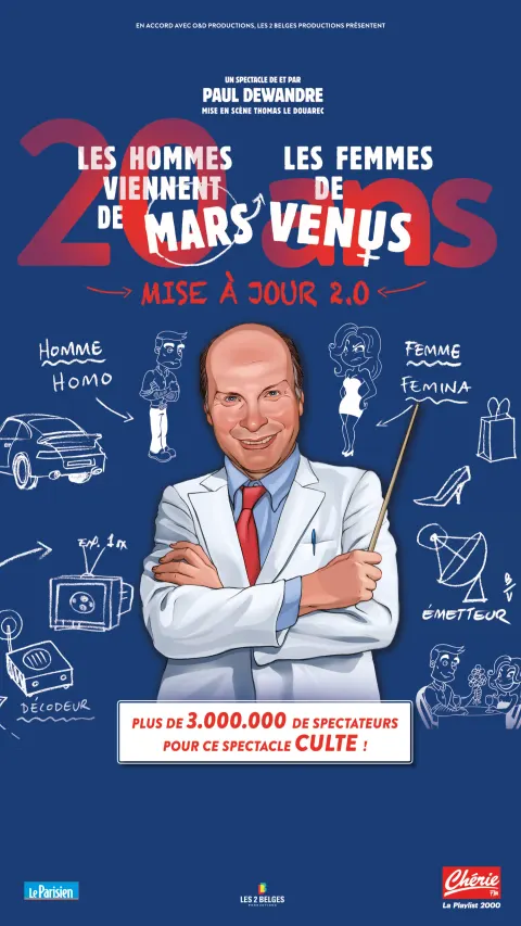 Affiche Les Hommes Viennent de Mars et les Femmes de Vénus en concert au Théâtre Fémina